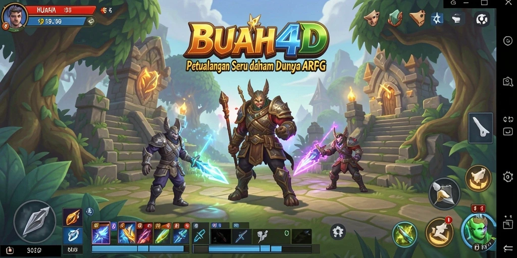 Screenshot menampilkan gameplay seru BUAH4D dengan pertarungan yang dinamis.
